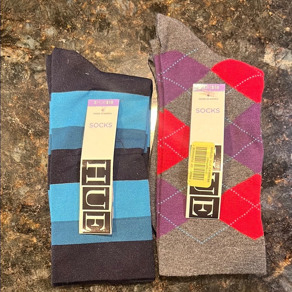 HUE Casual Socks Blue and Red Collection